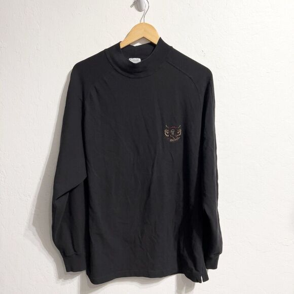 Vintage Marithe Francois Girbaud Shirt Sz Medium Long Sleeve Black Mock 90s Y2K - Picture 1 of 7
